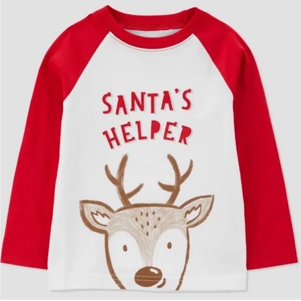 Carters Just One You Santa’s Helper Christmas Reindeer Long Sleeve Shirt